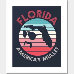 Florida, America's Mullet // Funny Florida Retro Sunset Posters and Art